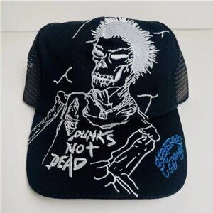 Ed Hardy x Siberia Hills Punks Not Dead Zombie Snapback Trucker Hat Black
